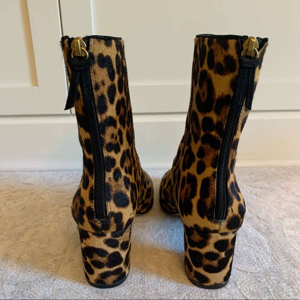 J. CREW Willa Calf Hair Leopard Ankle Boots - NWOT - Picture 4 of 9